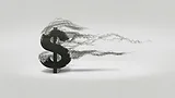 Dollar sign blowing away Dollar sign blowing away
