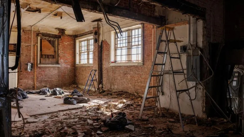 Commercial property renovation project in progress