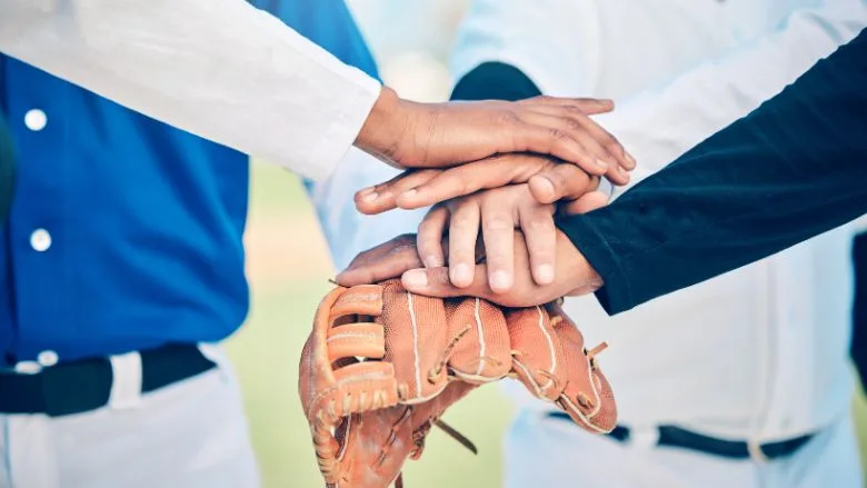 baseball team in a huddle baseball team in a huddle