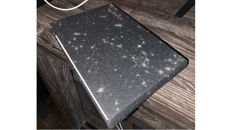Black notebook/photo album covered in mold