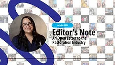 October 2026 Editor's Note: An Open Letter to the Restoration Industry