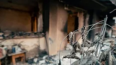 Burnt and damaged house Burnt and damaged house