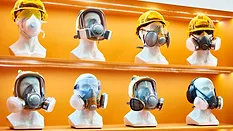 different types of respiratory protection on display