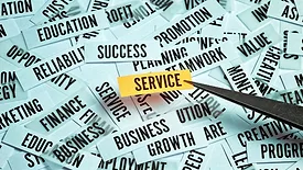 paper with "service" typed on it