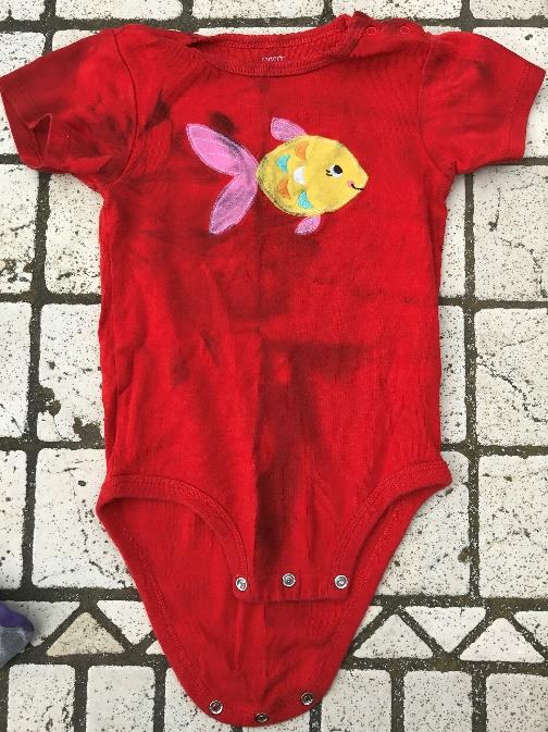 fire-damaged baby clothes